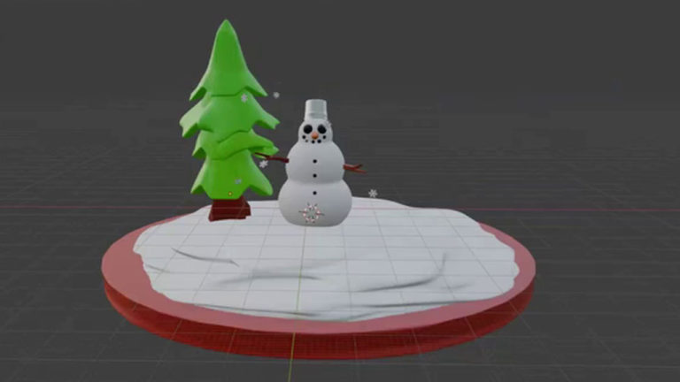 Снеговик, Blender